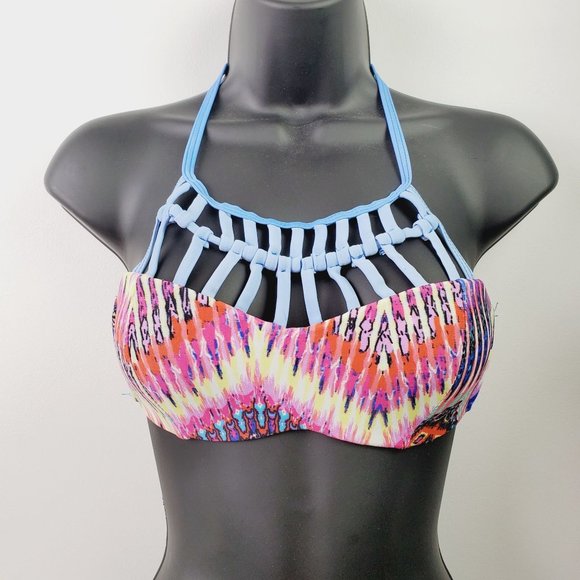 Tini Bikini Tie Dye Strappy Two Piece Swimsuit Sz XS - Picture 3 of 11